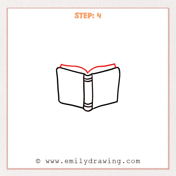 how to draw an open book - Step 4